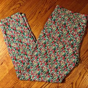 JCrew Floral Print Toothpick Jeans-Size 30